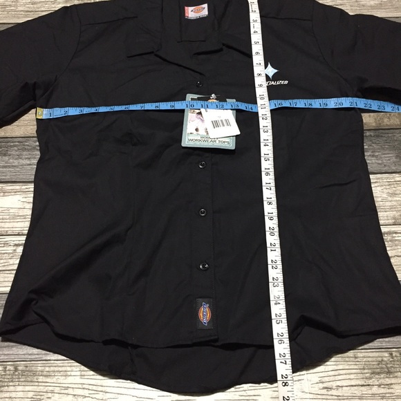 Dickies Specialized Cycling Work Shirt Women’s M Black Button Up Short Sleeve - Picture 2 of 11